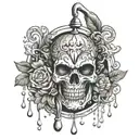 fancy shower in a bathroom  tattoo design idea