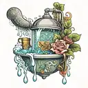 fancy shower in a bathroom  tattoo design idea