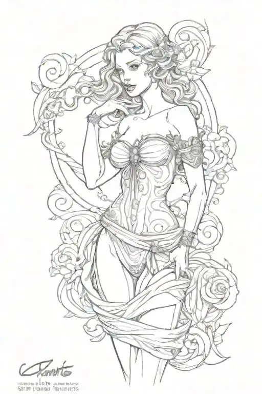 full body Aphrodite realistic sexy girl shoulder tattoo tattoo design idea
