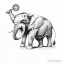  The main design should feature an elephant named Craig positioned at the center of a compass. The compass design should tattoo design idea