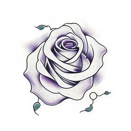Purple Rose tattoo design idea
