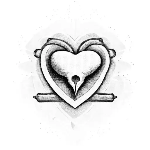 pubic heart tattoo design idea