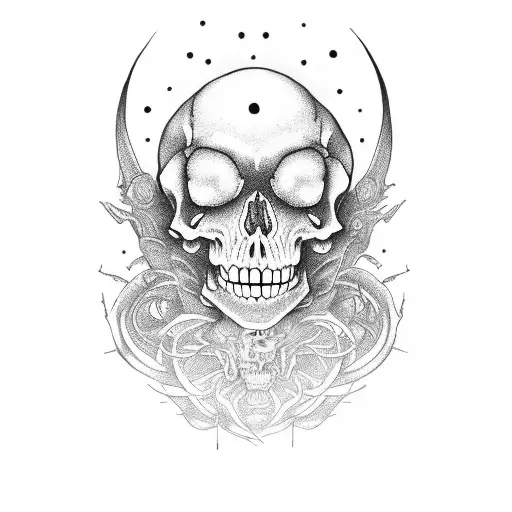 Hands skeleton universe memento mori tattoo design idea