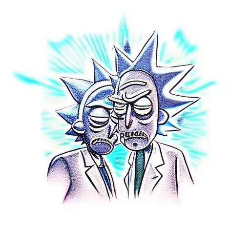 rick and morty tattoo design idea