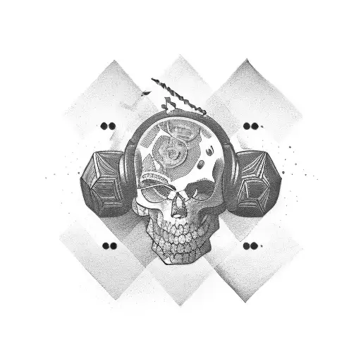 A stylish gangster-themed tattoo showcasing a stack of money surrounded by soundwaves. tattoo design idea