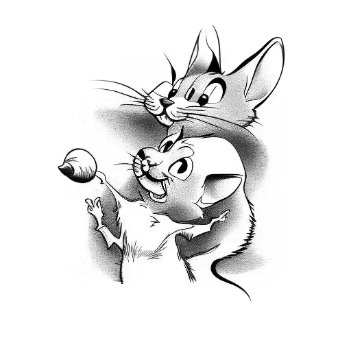 tom and jerry tattoo design idea