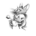 tom and jerry tattoo design idea