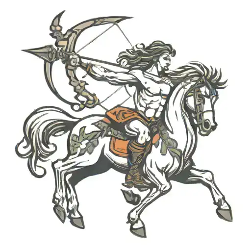 CENTAUR WITH BOW AND ARROW tattoo design idea