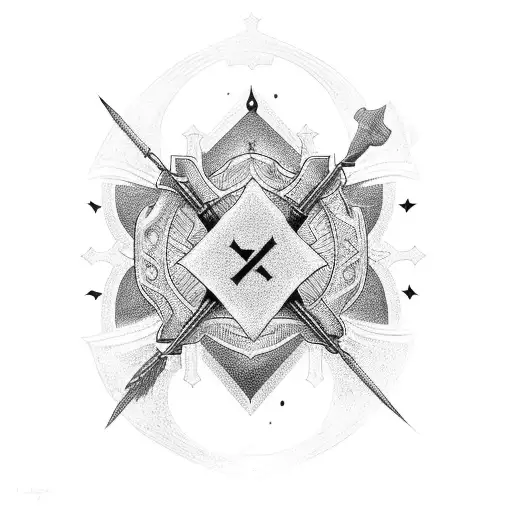 cross with Godspeed  tattoo design idea