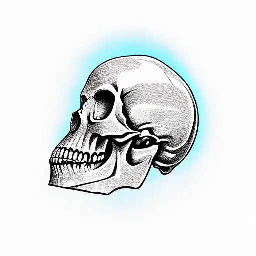 a body skull doing squat tattoo design idea
