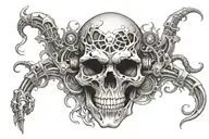 Skull smoke tattoo design idea
