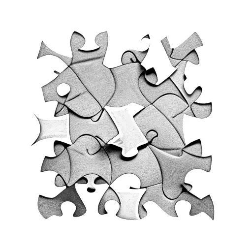 puzzle 4 names tattoo design idea