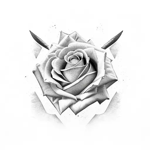 Rose with Sword tattoo design idea