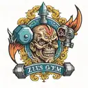 zues gym weights tattoo design idea