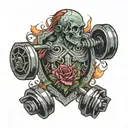 zues gym weights tattoo design idea