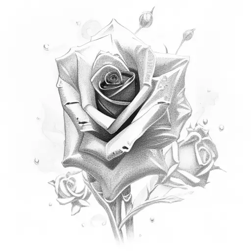 Rose with sword tattoo design idea