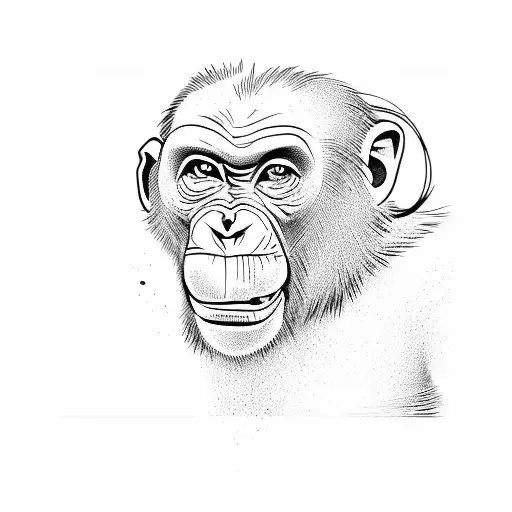 a angry chimpanzee tattoo design idea