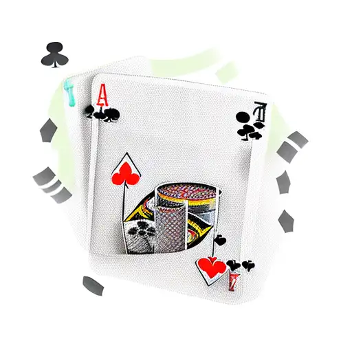 A new-school design of a poker table with objects related to the client's favorite things as the table's surface tattoo design idea