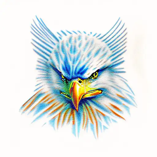 American flag and bald eagle tattoo design idea