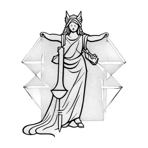 lady justice tattoo design idea