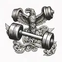 Dumbbell with wings tattoo design idea
