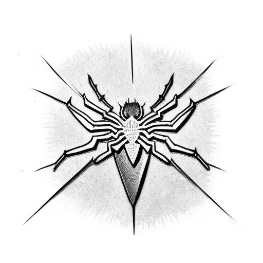 A creepy version of spider-man's spider logo tattoo design idea