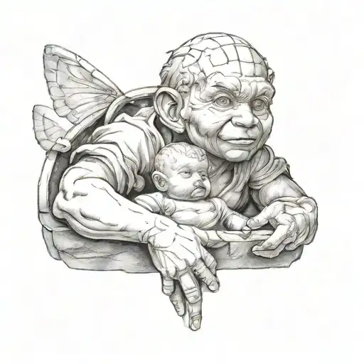 Michelangelo's inner child tattoo design idea