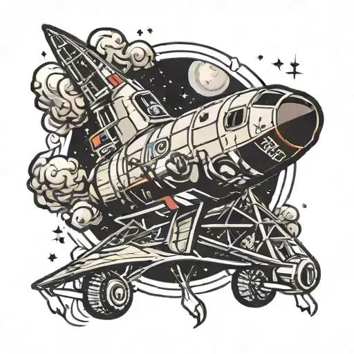 boeing rocket wrestling a nasa rocket ship tattoo design idea