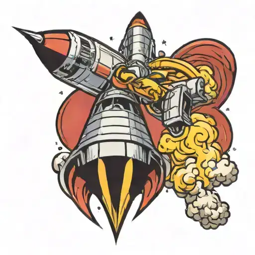 boeing rocket boxing a nasa rocket ship in a boxing ring tattoo design idea