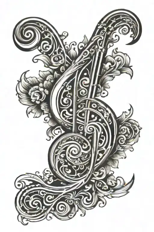 bass clef symbol tattoo design idea