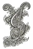 bass clef symbol tattoo design idea