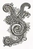 bass clef symbol tattoo design idea