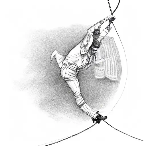 tightrope walker tattoo design idea