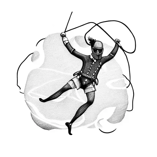 tightrope walker tattoo design idea