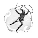 tightrope walker tattoo design idea