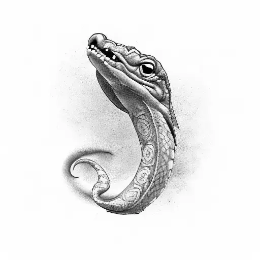 Podría ser un tatuaje con una serpiente y una paloma entrelazadas en un diseño armonioso, representando la dualidad de l tattoo design idea