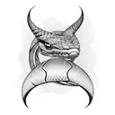 Podría ser un tatuaje con una serpiente y una paloma entrelazadas en un diseño armonioso, representando la dualidad de l tattoo design idea