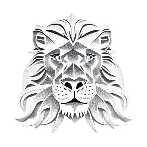 lion statue with crosses tattoo design idea