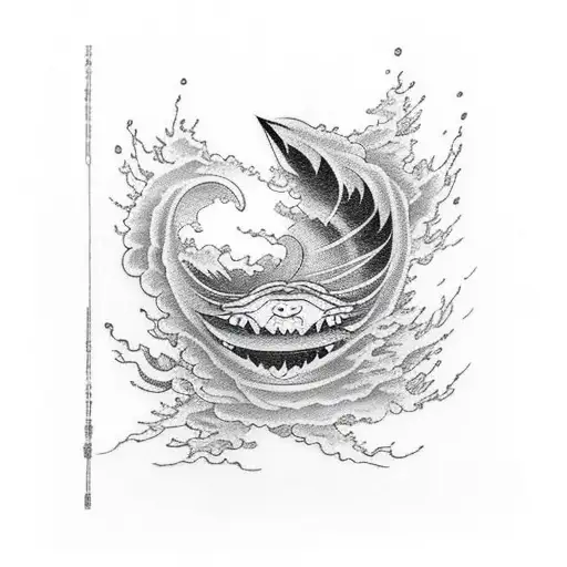 lightning storm clouds eye tattoo design idea