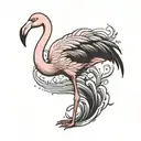 flamingo standing tattoo design idea