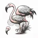 flamingo standing tattoo design idea