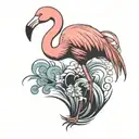 flamingo standing tattoo design idea