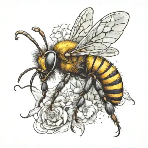 zombie bee tattoo design idea