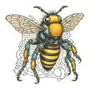 zombie bee tattoo design idea