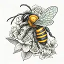 zombie bee tattoo design idea