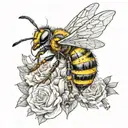 zombie bee tattoo design idea