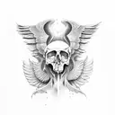 angle wings with bones at the spine  tattoo design idea