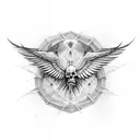 angle wings with bones at the spine  tattoo design idea