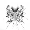 angle wings with bones at the spine  tattoo design idea