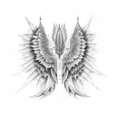 angle wings with bones at the spine  tattoo design idea